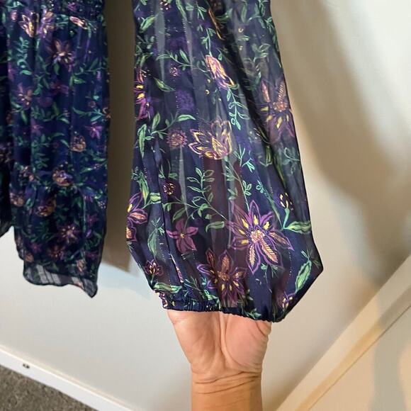 Adelyn Rae Darlene textured smocked floral dress women’s small nwt - Picture 6 of 11